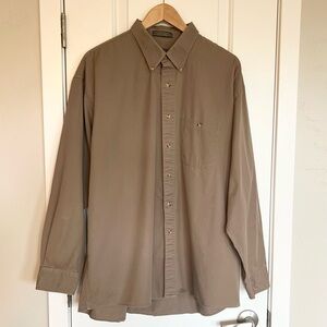 Vintage Men’s Courtenay brown collared button down shirt Tan button up shirt